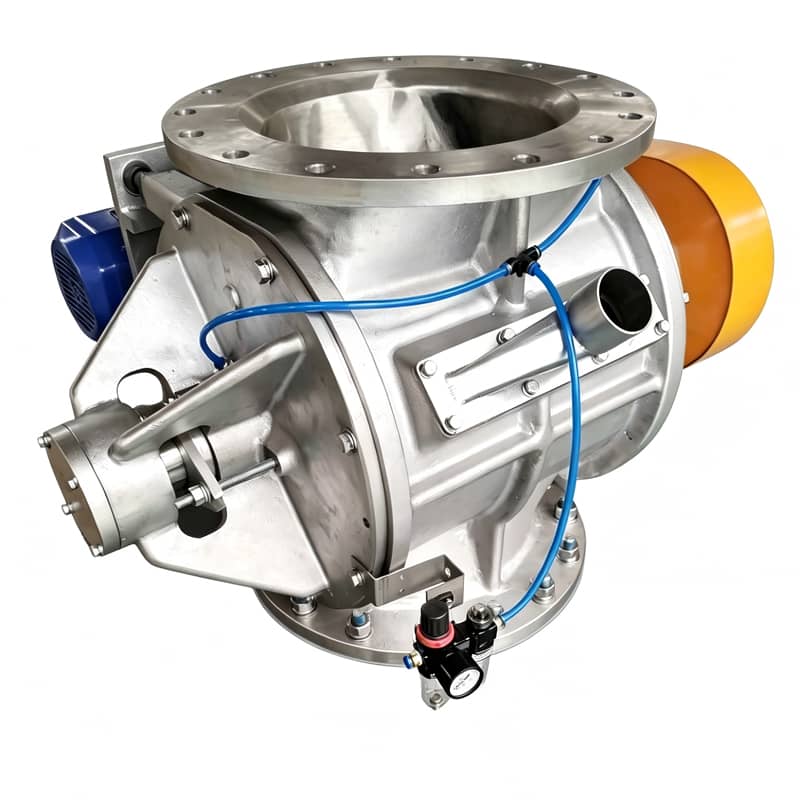 Stainless steel rotary airlock feeder for dust collection